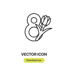 Women's Day icon vector. Linear-style sign for mobile concept and web design. Women's Day symbol illustration. Pixel vector graphics—Vector.	
