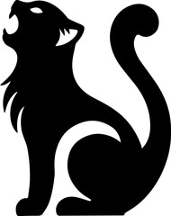 Cat Logo Silhouette Vector Art Illustration