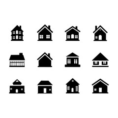 house silhouette icons set