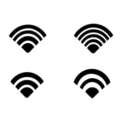 wifi silhouette icons set 