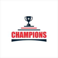 Champions logo design creative modern concept victory award winning trophy designs