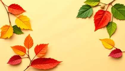 Fototapeta premium vintage leafy paper, colorful, with white tones