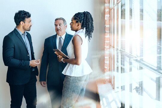 Business meeting with diverse professionals