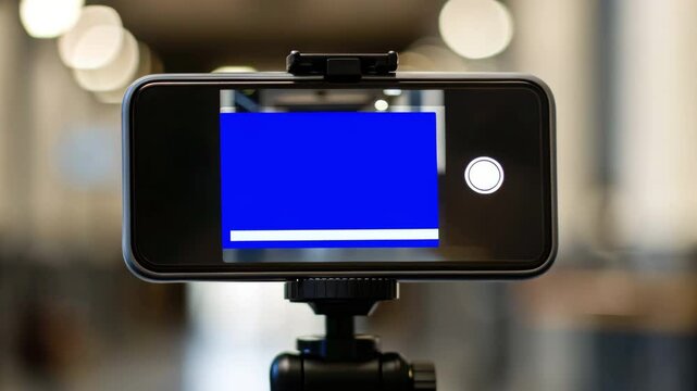 Smartphone tripod captures hallway scene, focusing error prevention and corrective action photography with essential equipment and technology.
