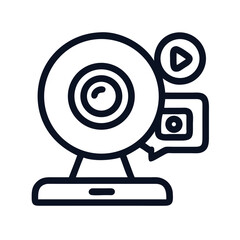 Webcam Icon &ndash; Vector Symbol for Video Call, Streaming, and Online Communication
