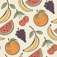  Seamless Vector of Fruits