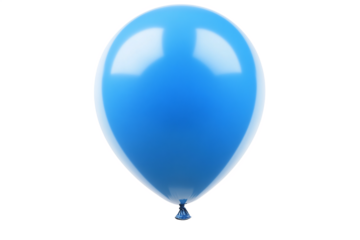 A single, vibrant blue balloon floats against a clean white background, symbolizing hope, joy, and the simple pleasures of life. Its smooth, glossy surface reflects a soft, gentle light.