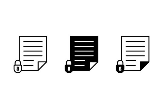 Cipher document icon outline vector. Data encryption. Lock code