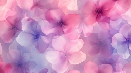 Obraz premium Seamless pink pastel gradient flower pattern with y2k aura and blurry effect for textile, wrapping paper, and background design