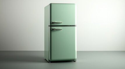 Retro refrigerator design modern kitchen product image minimalist style front view vintage aesthetic for home decor