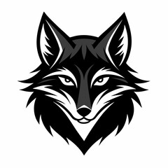 Fototapeta premium Black Fox head silhouette vector illustration icon , logo type.