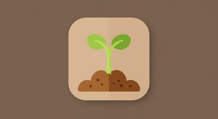 Fototapeta premium vector icon of plant rising from the earth 