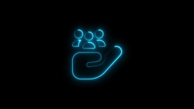 Glowing neon line BFF or best friends forever icon isolated on black background. 4K Video motion graphic animation.