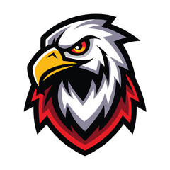 Obraz premium A eagle head mascot logo vector illustration on white background. powerful hunting eagle