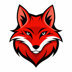 Obraz premium Red Fox head silhouette vector illustration icon , logo type. 