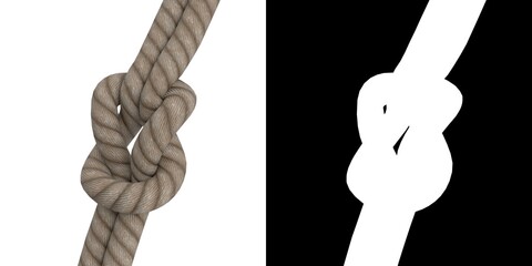 3D rendering illustration of a square knot