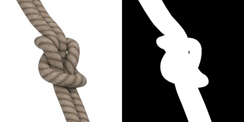 3D rendering illustration of a square knot