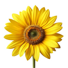 Fototapeta premium Vibrant Yellow Sunflower Isolated on Black Background,