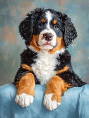 Adorable Bernese Mountain Dog portrait.