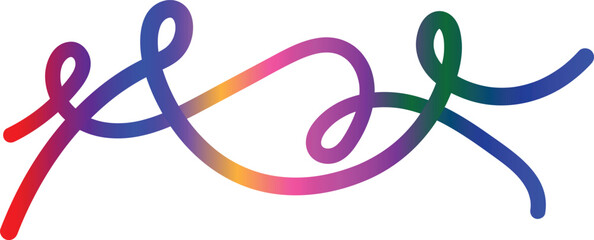 Abstract Background with Gradient Color Waves. Vector Pattern with Rainbow Ribbons. 3D Graphic Design Template with Geometric Shape Lines Elements