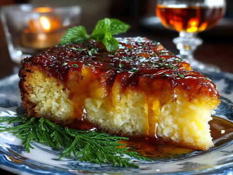 name: slice of rum pineapple cake,