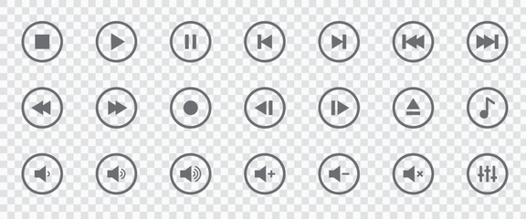 Music & Media Player Icons with Financial Candlestick Chart Elements 