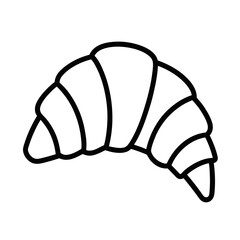 Croissant outline icon on white background