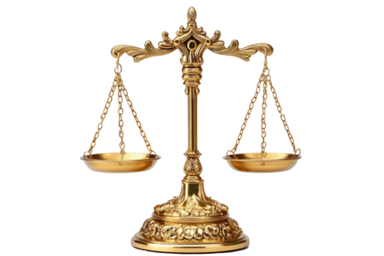 scales of justice on transparent background