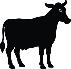silhouette of a cow