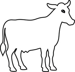 vector illustration of a cow