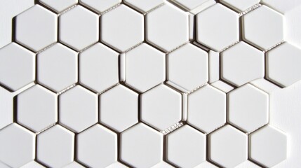 Fototapeta premium Hexagonal white ceramic tile pattern.