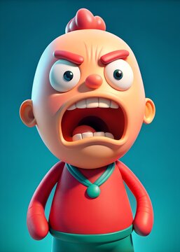 weirdo cartoon angry. Emotions