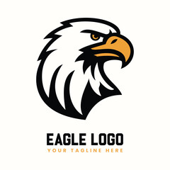 Fierce Eagle Mascot Logo for Esports, Bold Hawk Gaming Logo Design, Aggressive Eagle Head Vector Illustration, Modern Sports Team Eagle Logo, Sharp and Powerful Bird Mascot Logo
