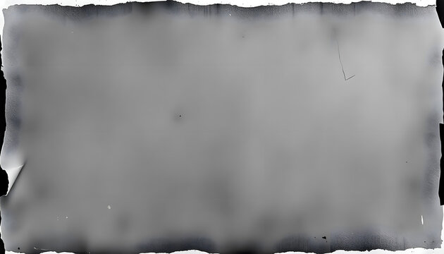 Grunge empty film background  with vignette border. Dirty distressed black and white vintage 8k 16:9 weathered old  with copy space. Retro analog  template or backdrop 3D rendering, Paper Cutout sty
