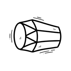 Hand Drawn Gendang Illustration. Doodle Vector. Isolated on White Background - EPS 10 Vector