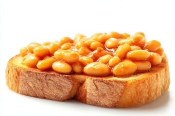 Savory Baked Beans on Golden Toast a Hearty Breakfast Food Toast Topped with Beans Homemade Meal Close Up