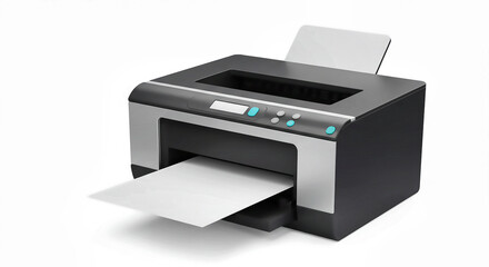Modern Office Printer with Blank Paper