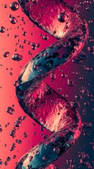 Vibrant pink and blue swirling neon liquid waves, dynamic 3D abstract background with iridescent effect Hyper-quality illustration with uulttra details