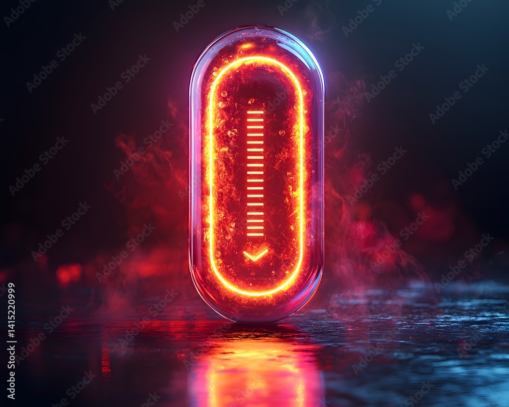 Poster vibrant loading progress bar designed as a thermometer