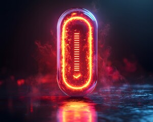 Vibrant loading progress bar designed as a thermometer