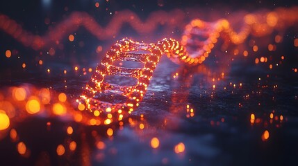 Glowing progress bar in the shape of a DNA strand