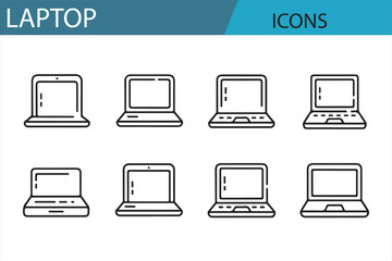 Professional Laptop Icon Set for Business and Technology Usage