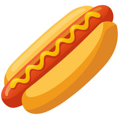 Cartoon hotdog with mustard topping

