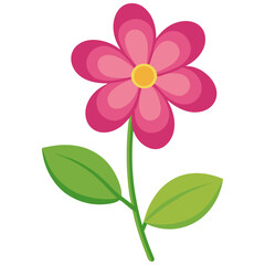 Naklejka premium Cute pink cartoon flower illustration 