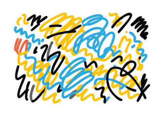 Playful Children’s Scribble Doodle Pattern – Colorful Crayon and Marker Style Seamless Background for Kids and Preschool Design