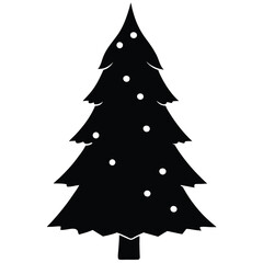 Obraz premium Christmas tree silhouette vector illustration, Set of Christmas tree silhouette