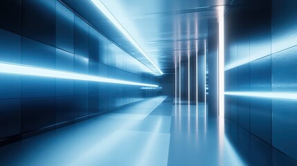Abstract futuristic interior design