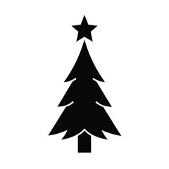 Christmas tree silhouette vector illustration, Set of  Christmas tree silhouette