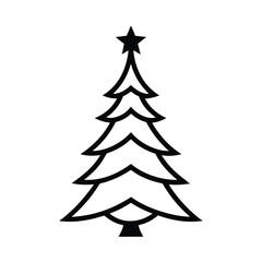 Obraz premium Christmas tree silhouette vector illustration, Set of Christmas tree silhouette