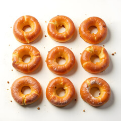 bagels on white background